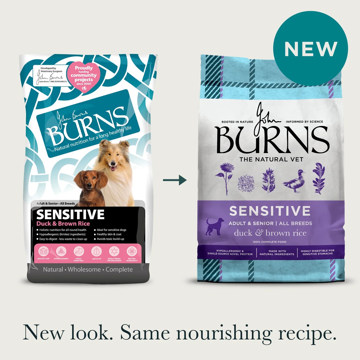 Burns Sensitive Duck & Brown Rice Dry Dog Food (12kg)