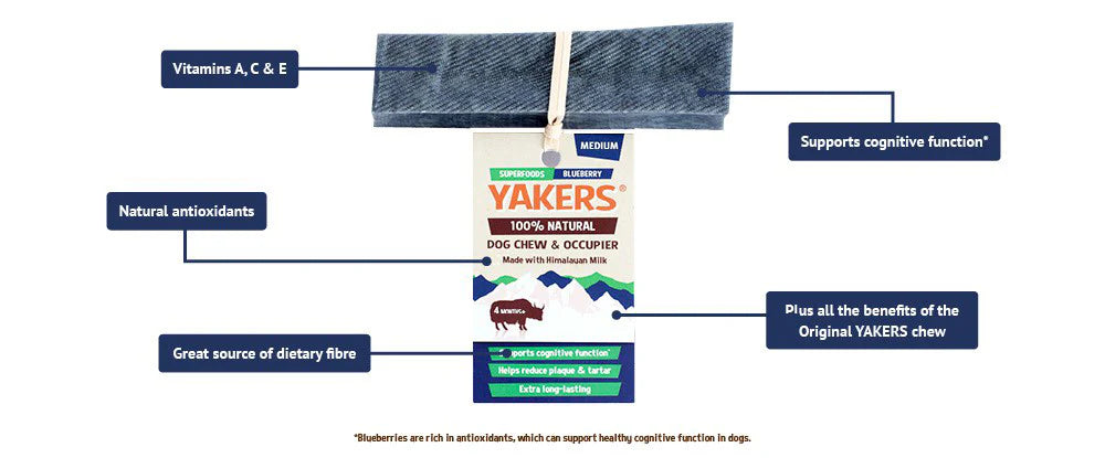 YAKERS Blueberry Dog Chew Medium - Case of 20