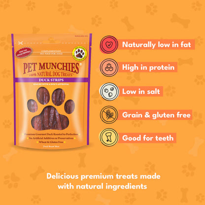 Pet Munchies Duck Strips Dog Treats (8x90g)