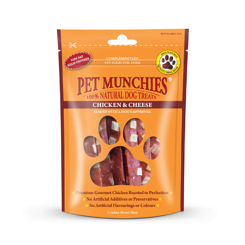Pet Munchies Chicken and Cheese Dog Treats (8x100g)