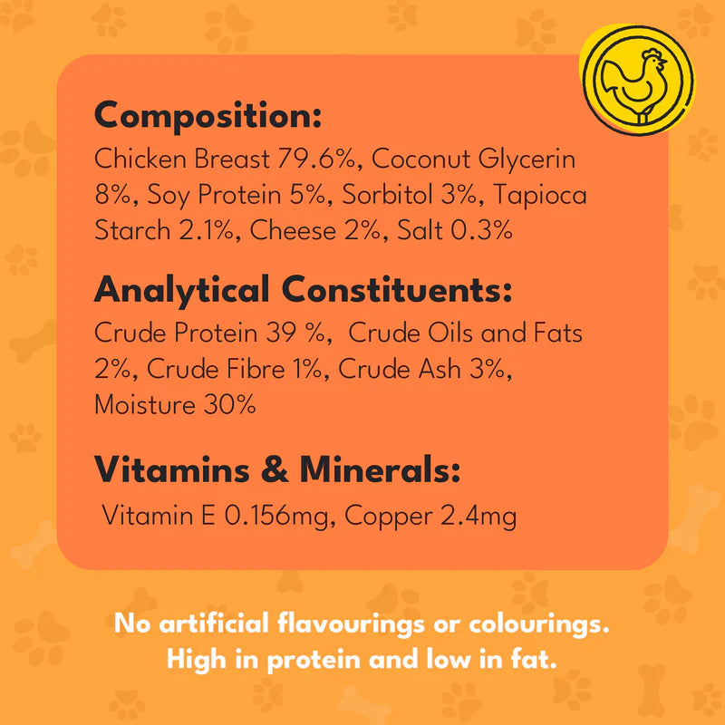 Pet Munchies Chicken and Cheese Dog Treats (8x100g)