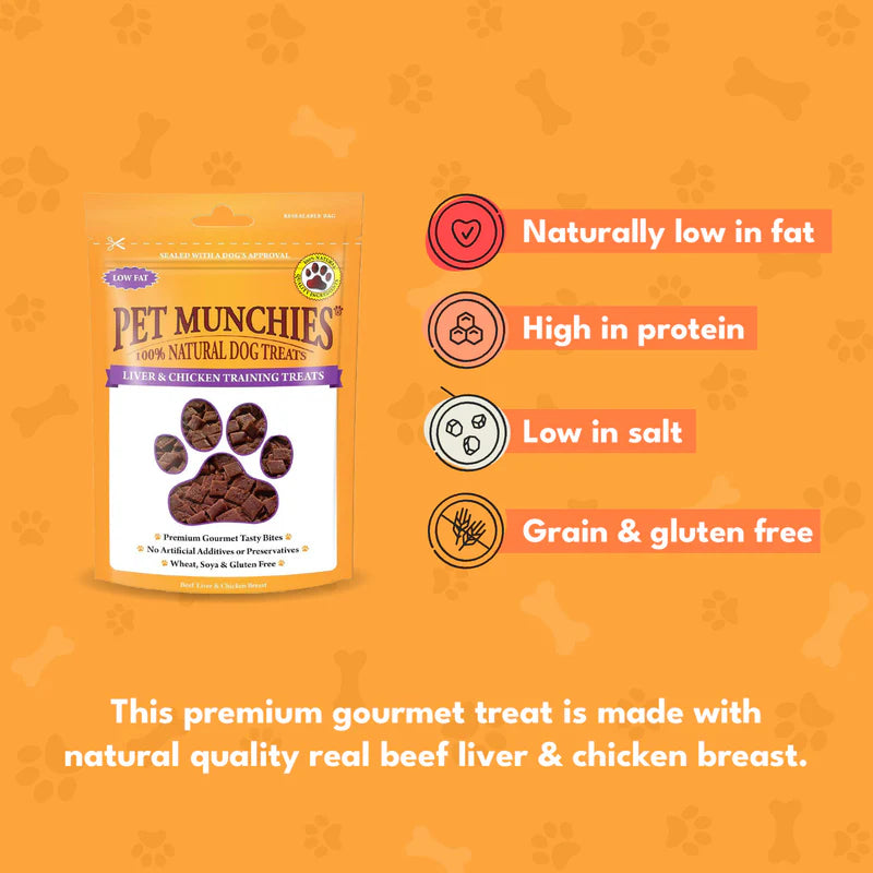 Pet Munchies Liver & Chicken Training Dog Treats (8x50g)