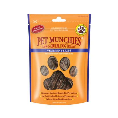 Pet Munchies Venison Strips Dog Treats (8x75g)