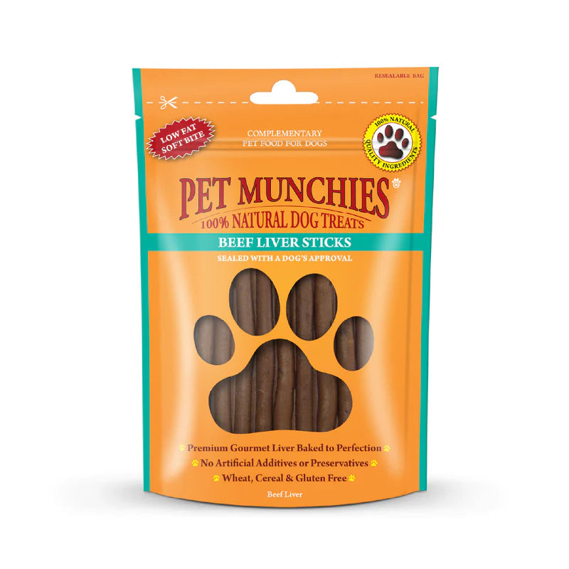 Pet Munchies Beef Liver Sticks Dog Treats (8x90g)