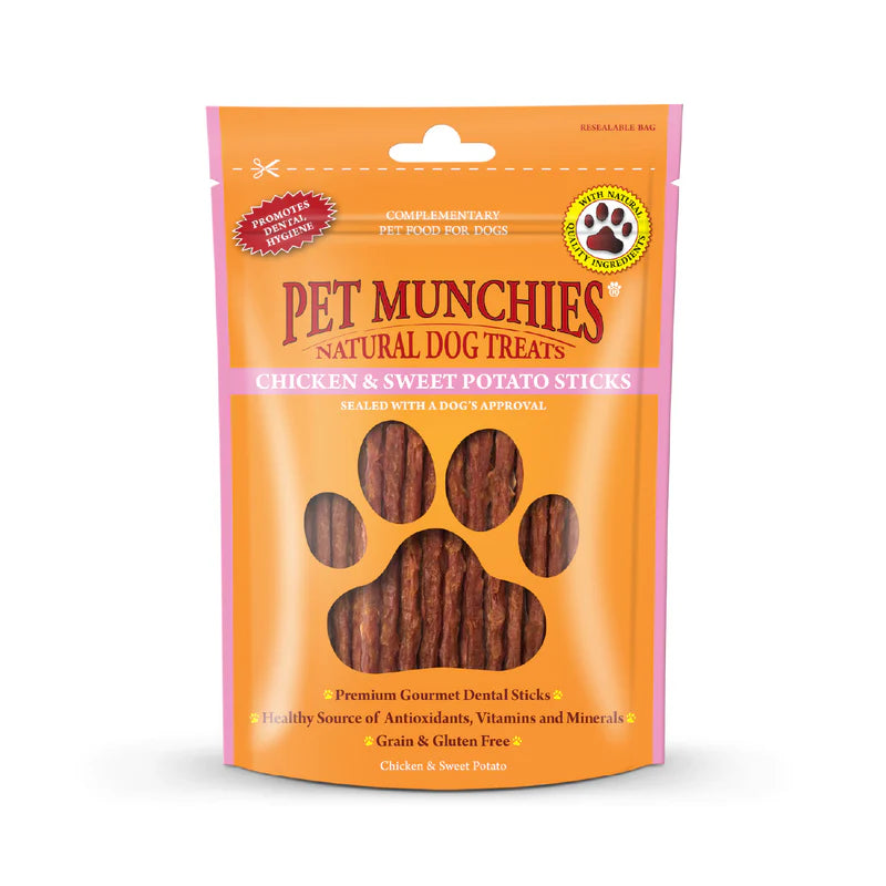 Pet Munchies Chicken and Sweet Potato Dog Treats (8x90g)