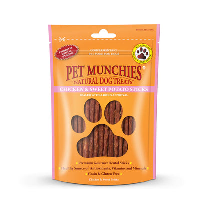Pet Munchies Chicken and Sweet Potato Dog Treats (8x90g)