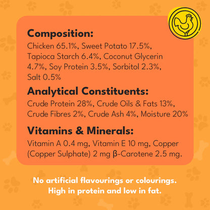 Pet Munchies Chicken and Sweet Potato Dog Treats (8x90g)
