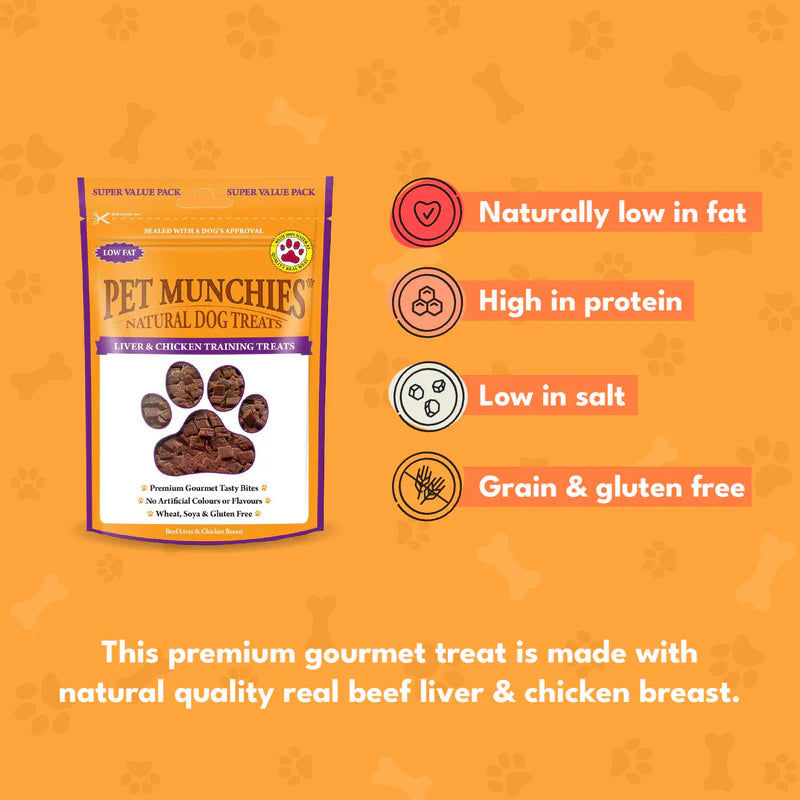 Pet Munchies Liver & Chicken Training Dog Treats (8x150g)