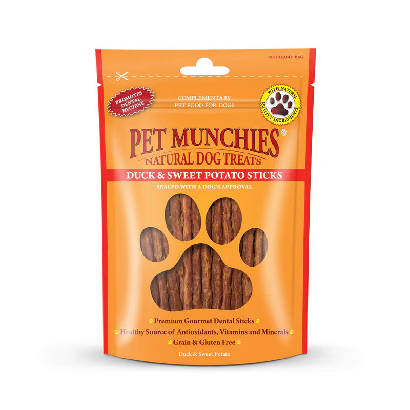 Pet Munchies Duck and Sweet Potato Dog Treats (8x90g)