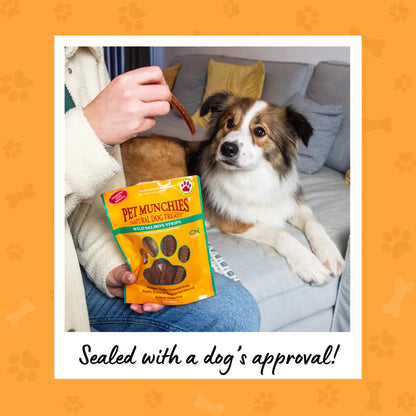 Pet Munchies Wild Salmon Strips Dog Treats (8x80g)