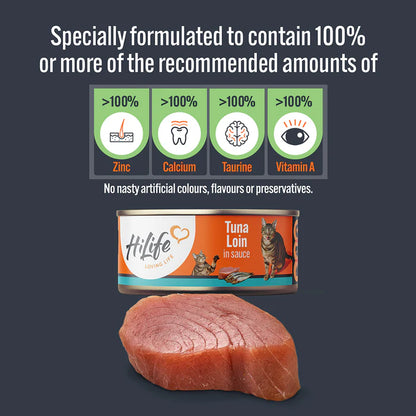 HiLife Adult Cat Tuna Loin Flakes in Sauce (12x70g)