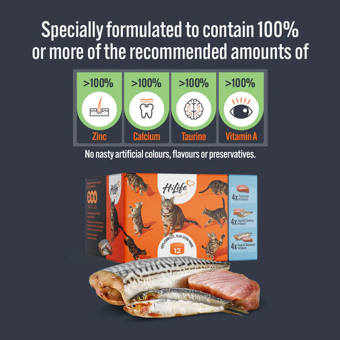 HiLife Adult Tuna Recipes in Sauce (12x70g) x 4 Bulk Box