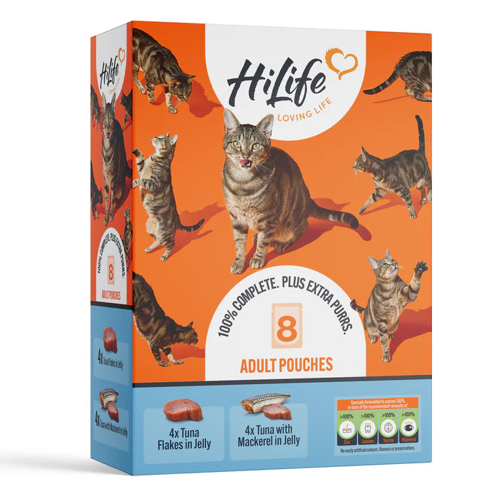 HiLife Adult Cat Tuna Recipes in Jelly (8x70g) x 4 Bulk Box