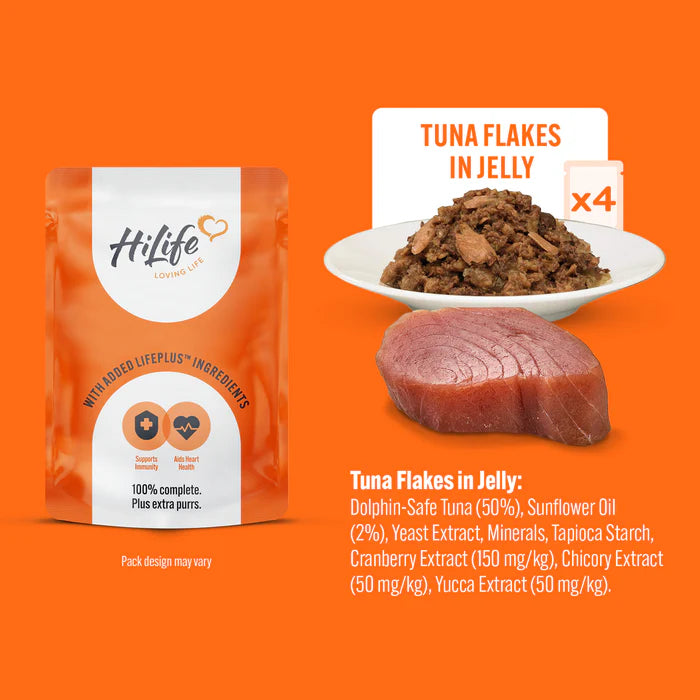 HiLife Adult Cat Tuna Recipes in Jelly (8x70g) x 4 Bulk Box