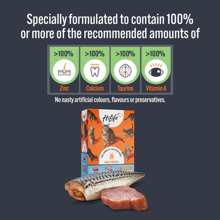 HiLife Adult Cat Tuna Recipes in Jelly (8x70g) x 4 Bulk Box