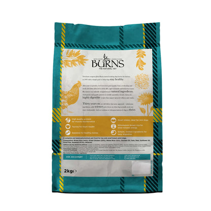 Burns Toy & Small Breed Original Chicken & Rice Dry Dog Food (2kg)