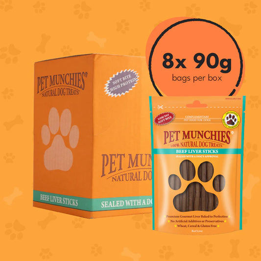 Pet Munchies Beef Liver Sticks Dog Treats (8x90g)