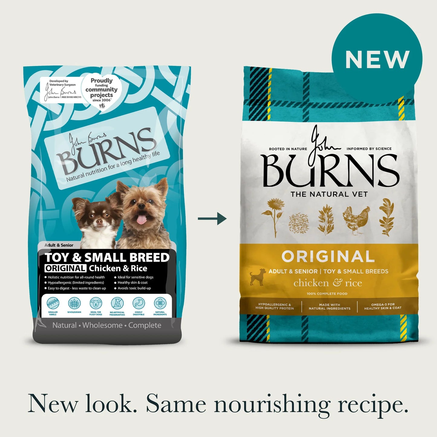 Burns Toy & Small Breed Original Chicken & Rice Dry Dog Food (2kg)