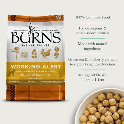 Burns Alert Assistance Chicken & Brown Rice Dry Dog Food (12kg Bag)