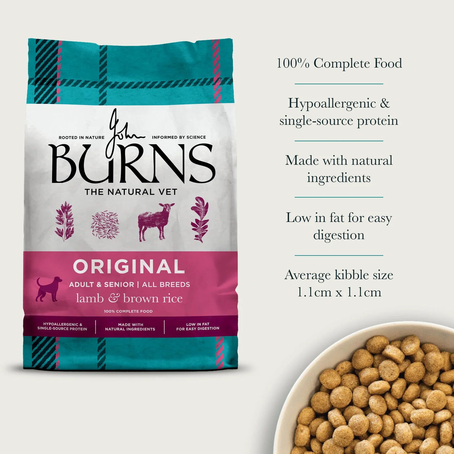 Burns Original Lamb & Brown Rice Dry Dog Food (6kg)