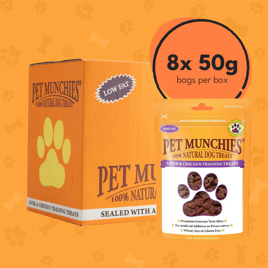 Pet Munchies Liver & Chicken Training Dog Treats (8x50g)