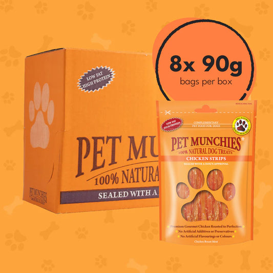 Pet Munchies Chicken Strips Dog Treats (8x90g)