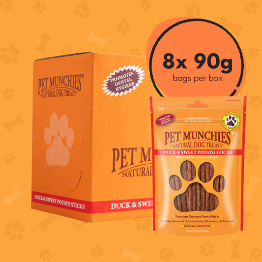 Pet Munchies Duck and Sweet Potato Dog Treats (8x90g)