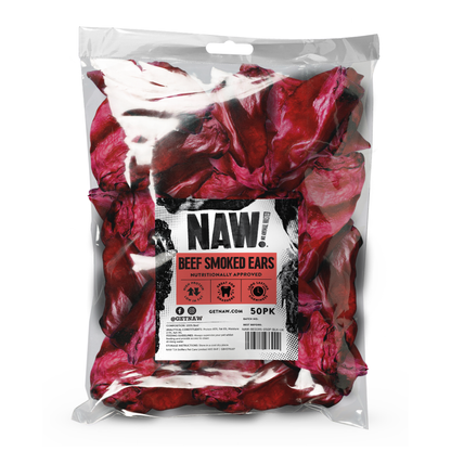 NAW Beef Smoked Ears (50PK)