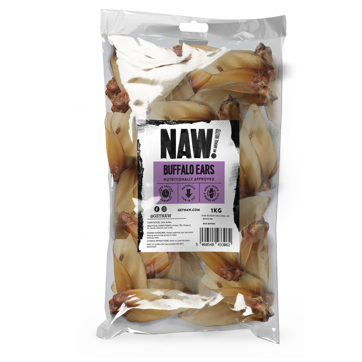 NAW Buffalo Ears Large with meat (50PK)