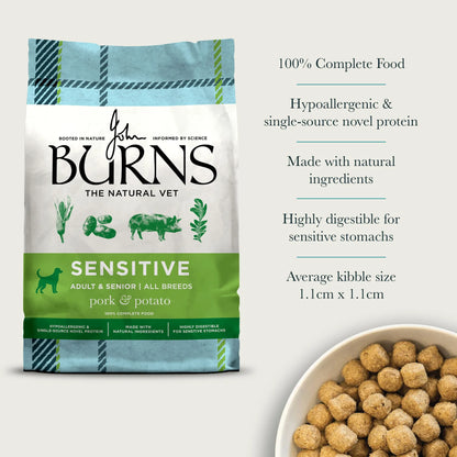 Burns Sensitive Pork & Potato Dry Dog Food (6kg)