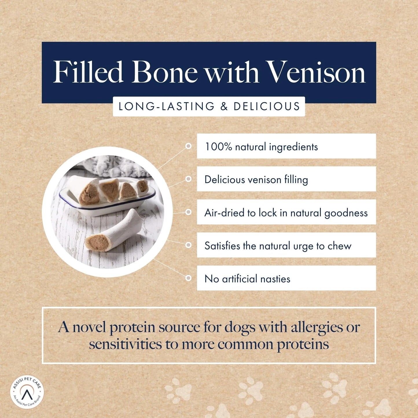 Hollings Beef Filled Bone with Venison (20pk)