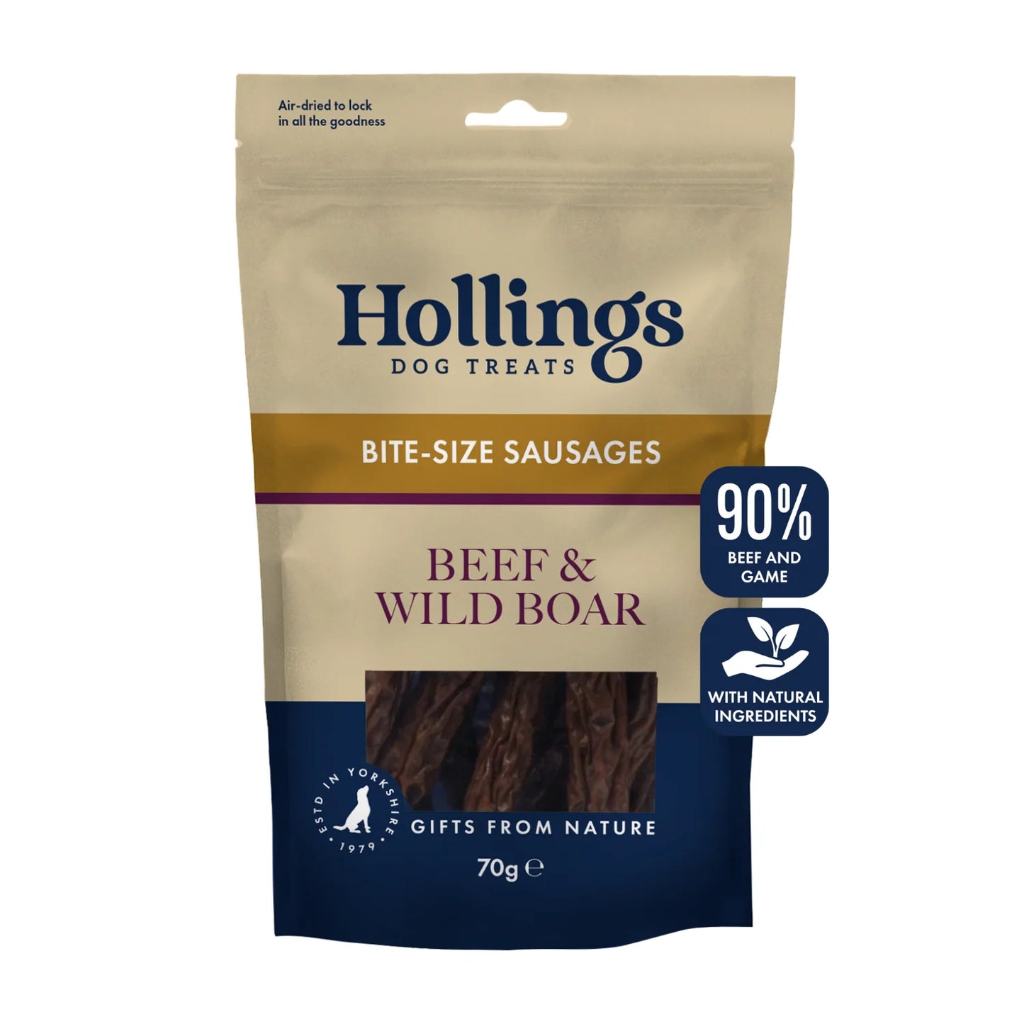 Hollings Beef & Wild Boar Bite-Size Sausages (12x70g)