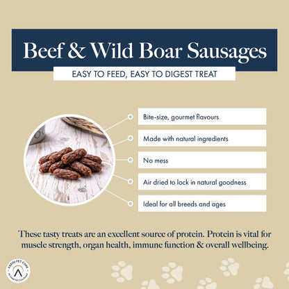 Hollings Beef & Wild Boar Bite-Size Sausages (12x70g)