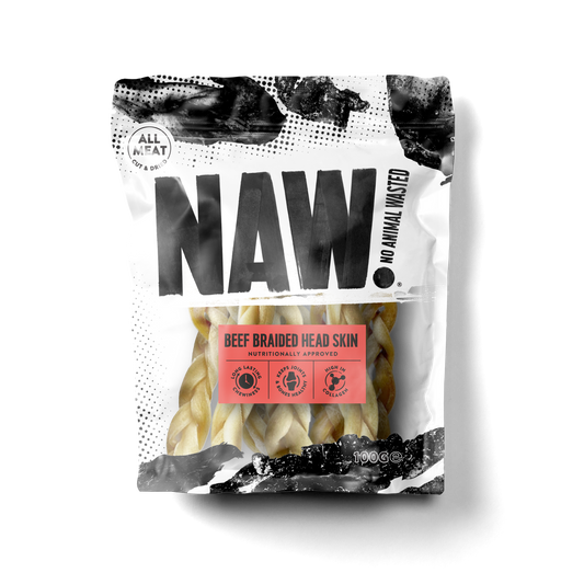 NAW Beef Braided Head Skin (100g)
