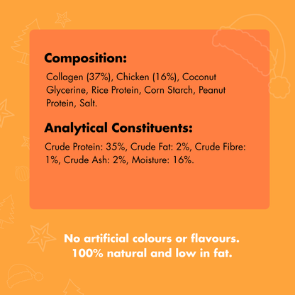 Pet Munchies Christmas Jolly Sticks Collagen with Chicken (8x60g) - COMING SOON!