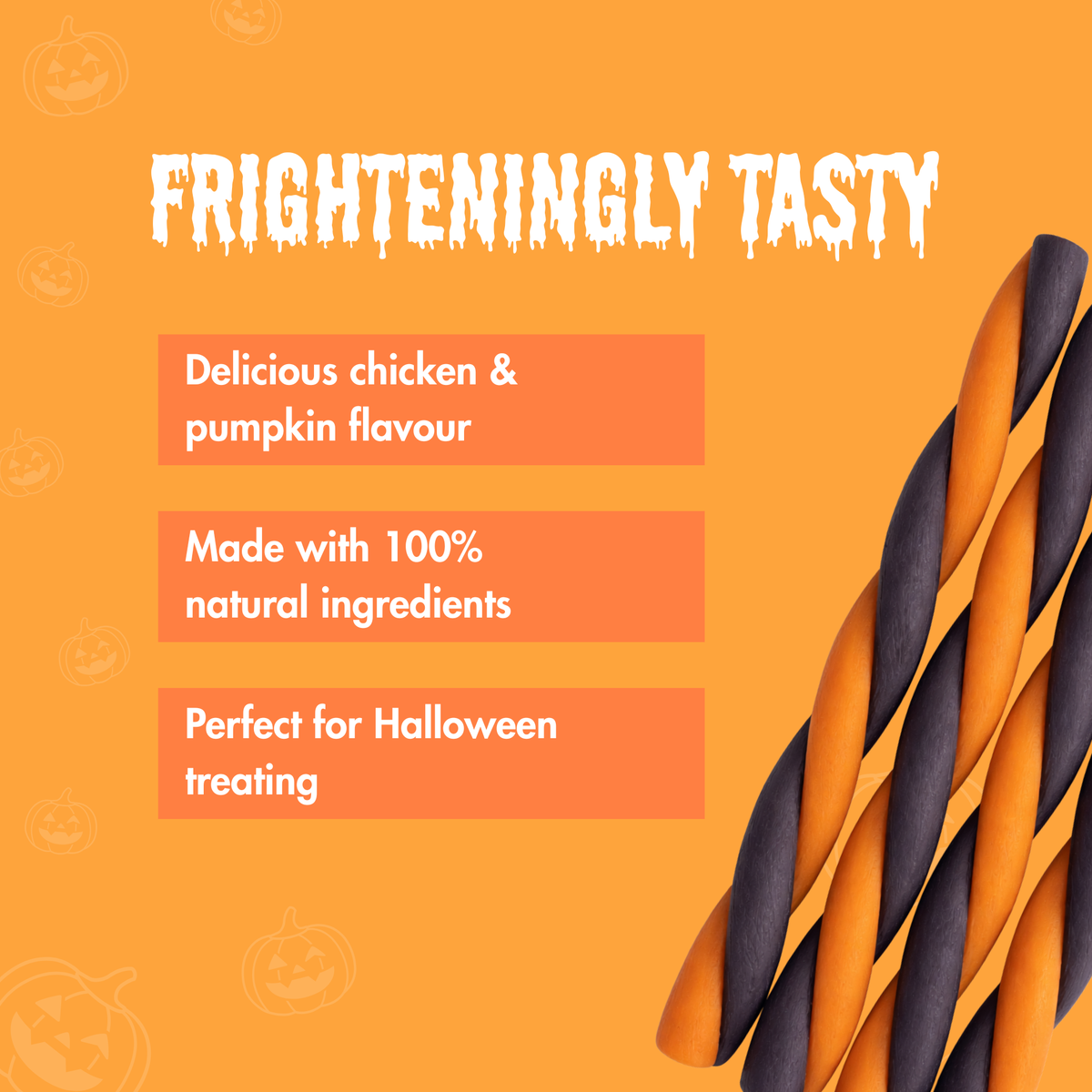 Pet Munchies Halloween Spooky Sticks Chicken & Pumpkin (8x70g) - COMING SOON!