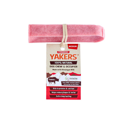 YAKERS Strawberry Dog Chew Medium - Case of 20