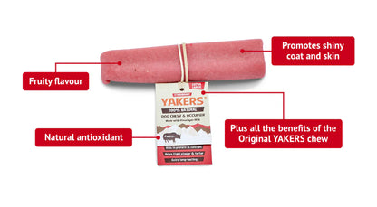 YAKERS Strawberry Dog Chew Medium - Case of 20