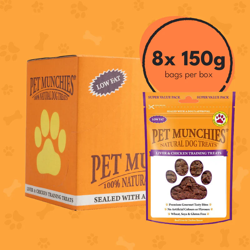 Pet Munchies Liver & Chicken Training Dog Treats (8x150g)