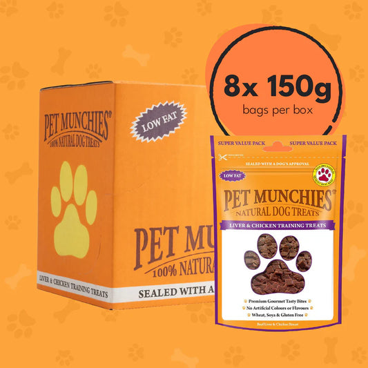 Pet Munchies Liver & Chicken Training Dog Treats (8x150g)