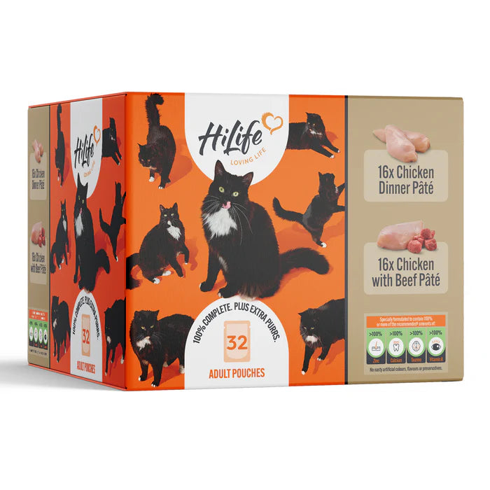 HiLife Adult Cat Chicken Pate in Jelly (8x70g) x 4 Bulk Box