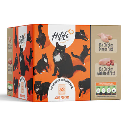 HiLife Adult Cat Chicken Pate in Jelly (8x70g) x 4 Bulk Box