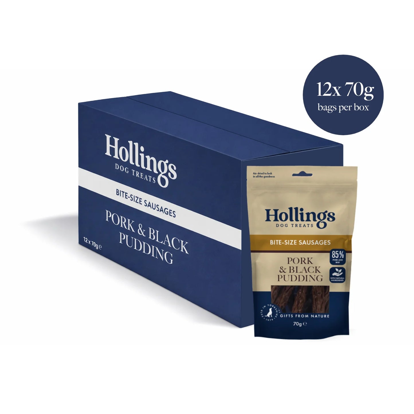 Hollings Pork & Black Pudding Bite-Size Sausages (12x70g)