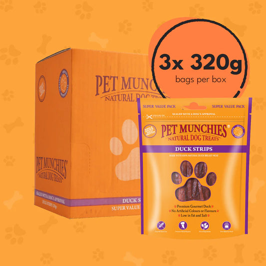 Pet Munchies Duck Strips Dog Treats (3x320g)