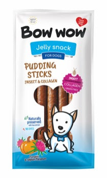 Bow Wow Pudding Sticks - Insect & Collagen Bacon Flavour (Brown)